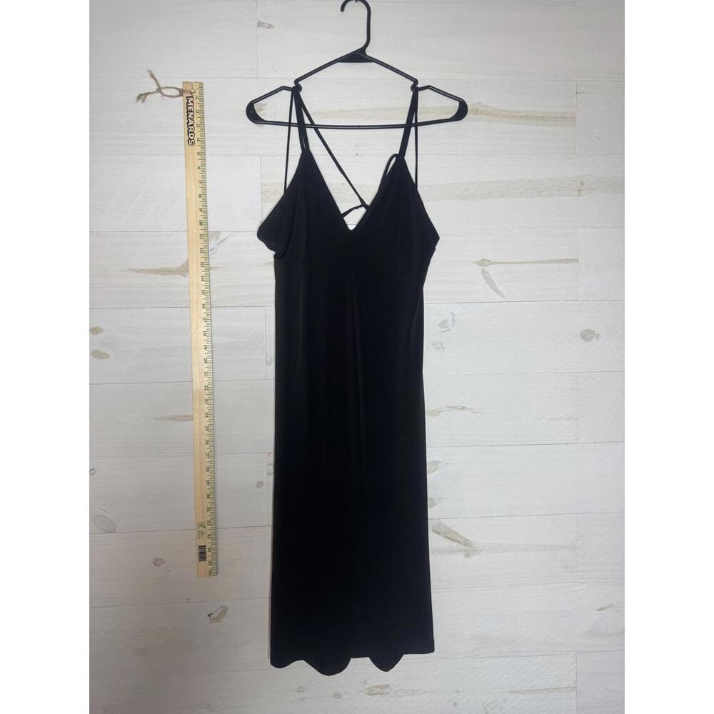 Leith Black Women's Midi Dress with Gathered Waist Detail